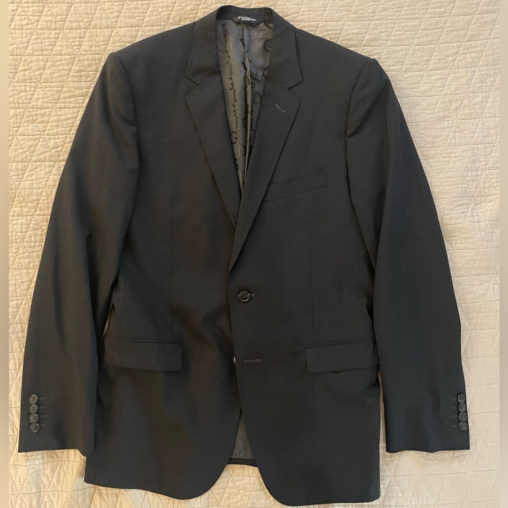 DOLCE & GABBANA Made in Italy Wool MARTINI‎ Suit Jacket in Black Size 42 R $2495